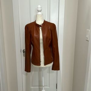 Size M Express Faux Leather Jacket in brown